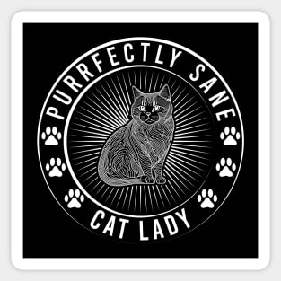 Purrfectly Sane Cat Lady Sticker